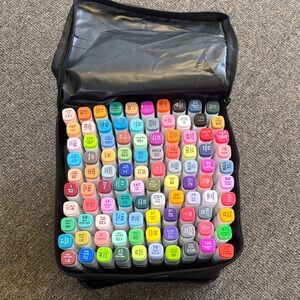 100 colors alcohol marker set with case, dual tips blender